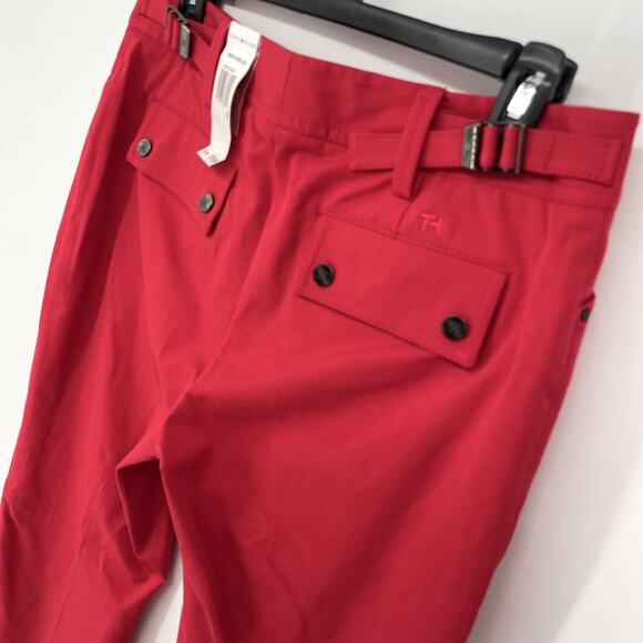 Tommy Hilfiger NEW Wide Leg Pants Womens Sz 8 Red VINTAGE Back Flap Pockets - Picture 6 of 11